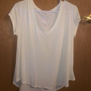 american eagle short sleeve yellow tie dye top